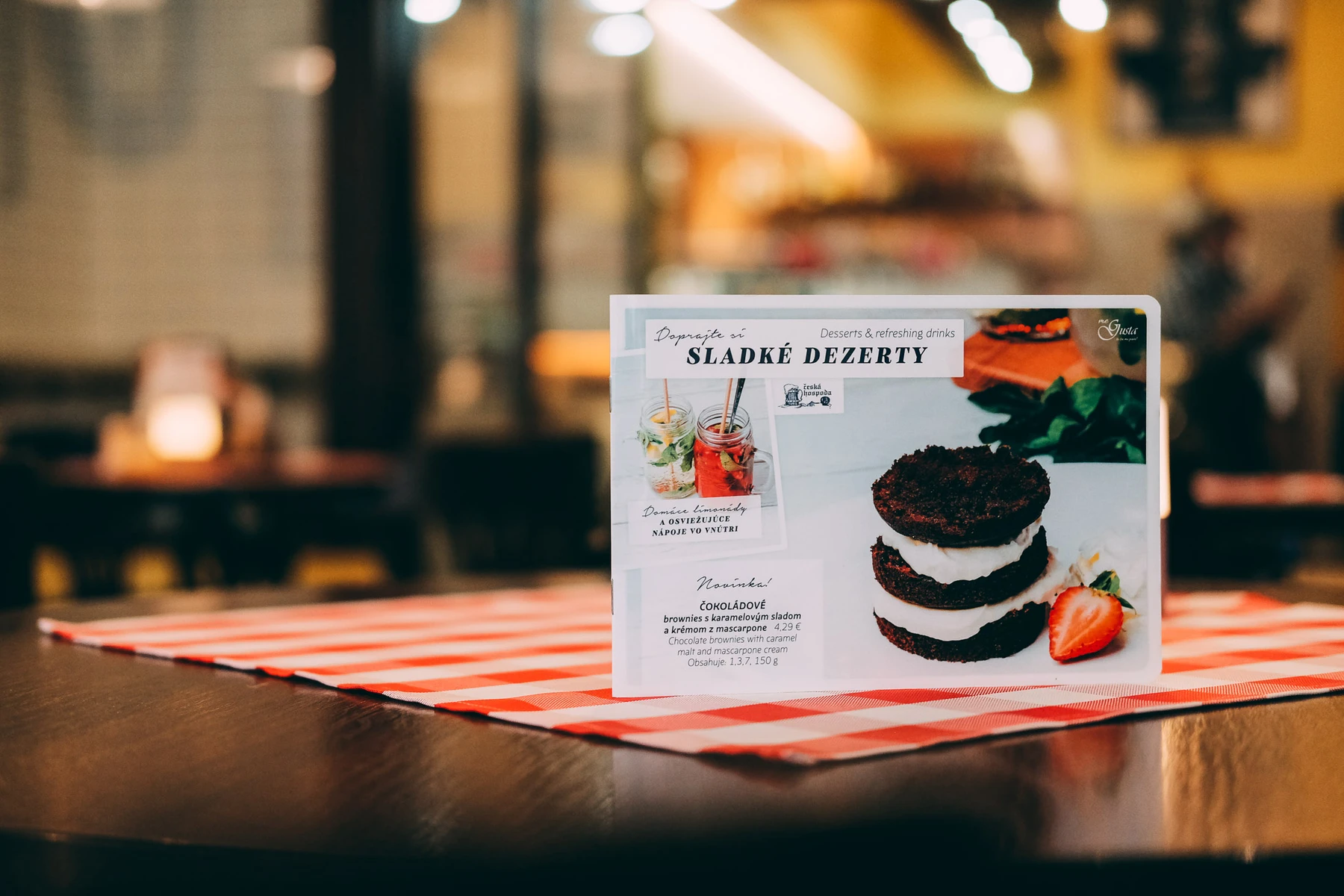 Menu for restaurant