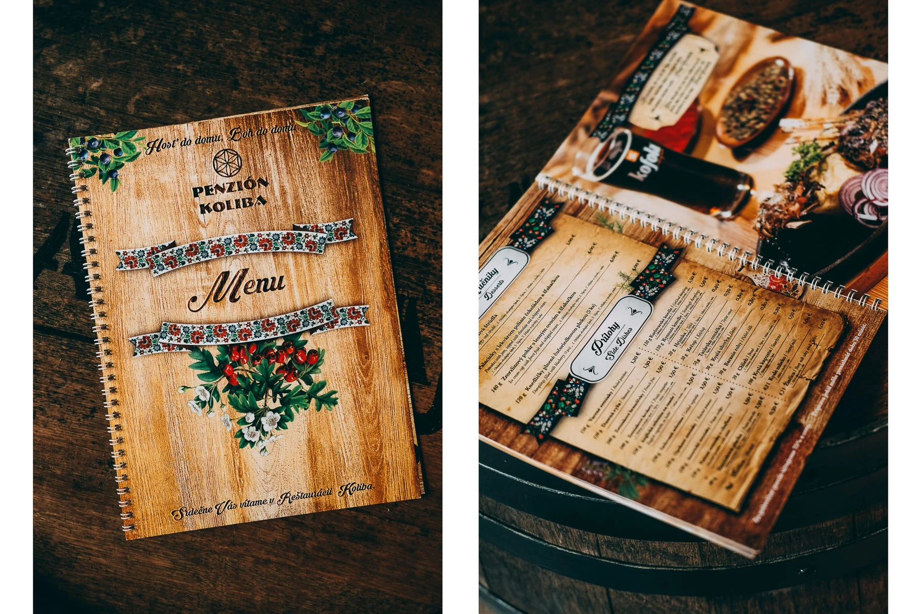 Menu for restaurant